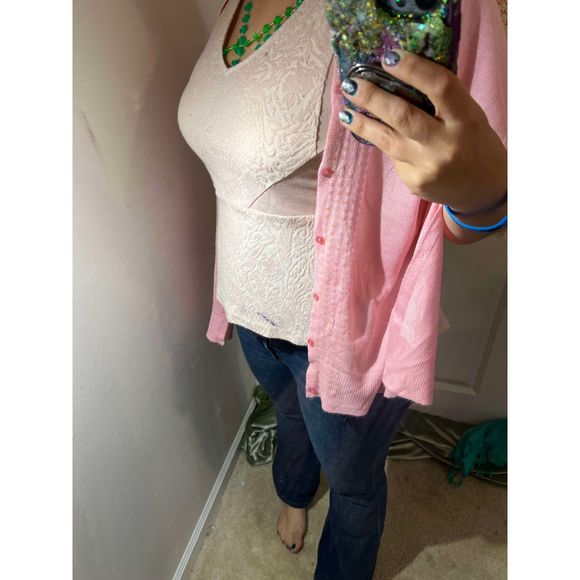 COPY - ❤️🧣BEAUTIFUL DESIGNER SCARF🧣❤️INFINITY LONG EUC GIFT TEXTURED PASTEL PINK - Picture 13 of 14